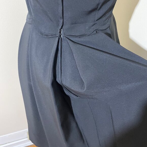 50s Vintage Nathan-Strong by August Black Cap Sleeve Scoop Neck Dress Size SM - Picture 5 of 6